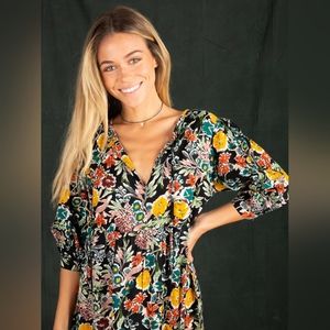 Natural Life - Sage Maxi Dress Gold Fall Floral